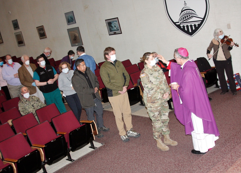 Archbishop for Military Services Gives Ash Wednesday Mass at Walter Reed