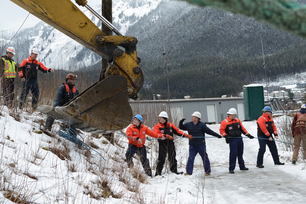 U.S. Coast Guard Sector Juneau conducts recovery operation on sunken vessel in Juneau