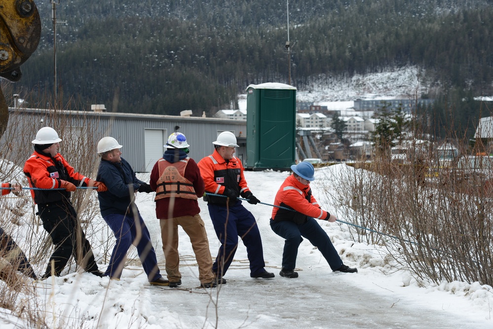 U.S. Coast Guard Sector Juneau conducts recovery operation on sunken vessel in Juneau