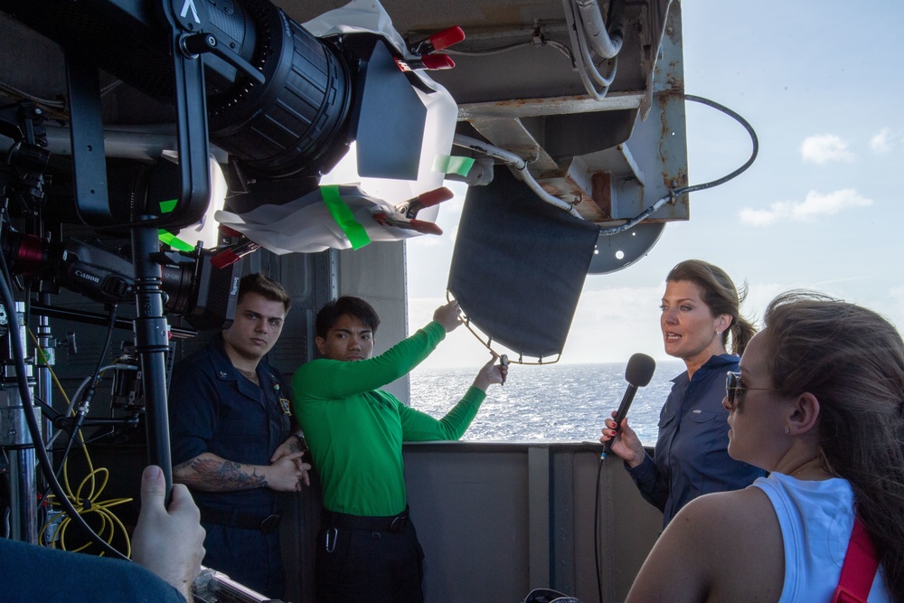 U.S. Navy Sailors Help Film Crew