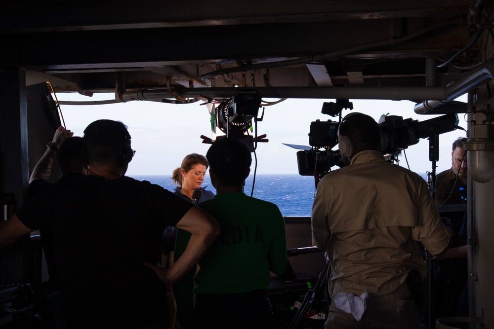 U.S. Navy Sailors Help Film Crew