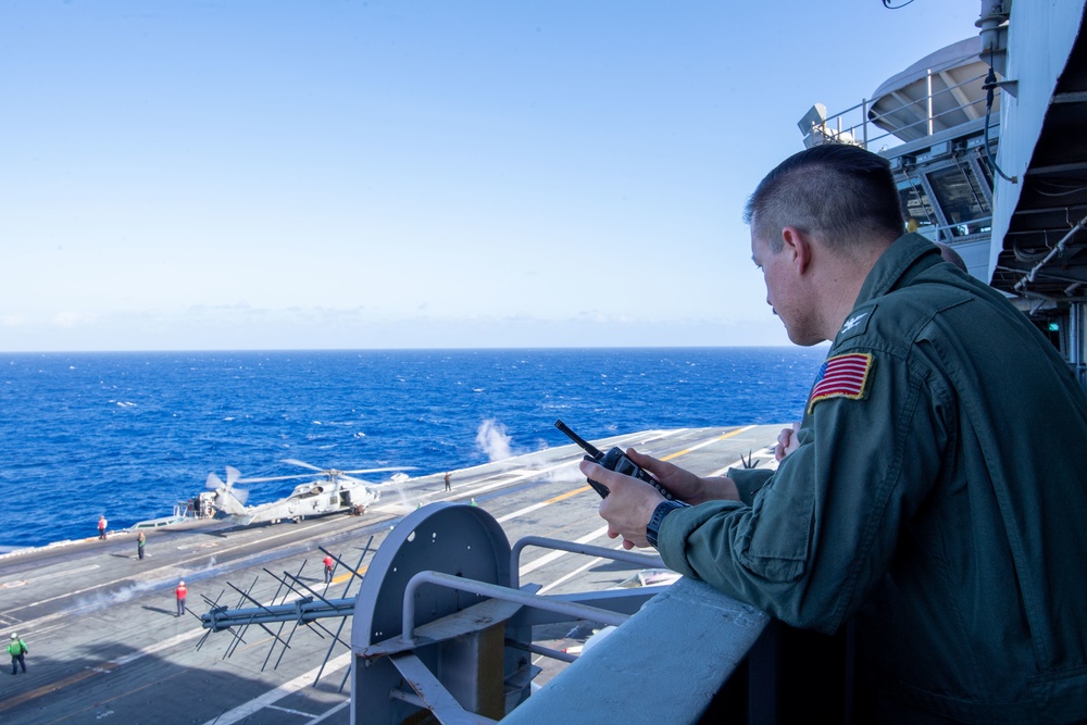 Executive Officer Watches Flight Operations