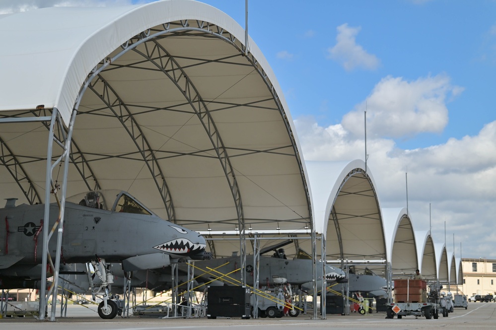 Sunshade renovations to protect Moody A-10s