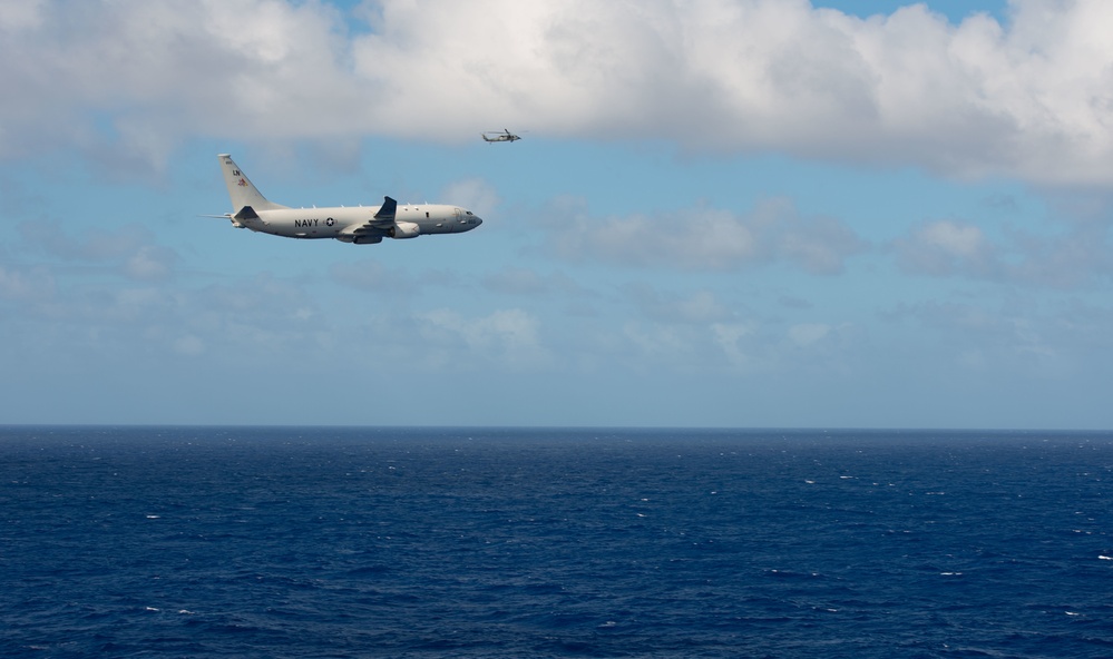 P-8 Flies By Nimitz