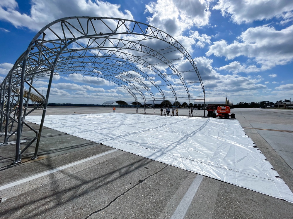 Sunshade renovations to protect Moody A-10s