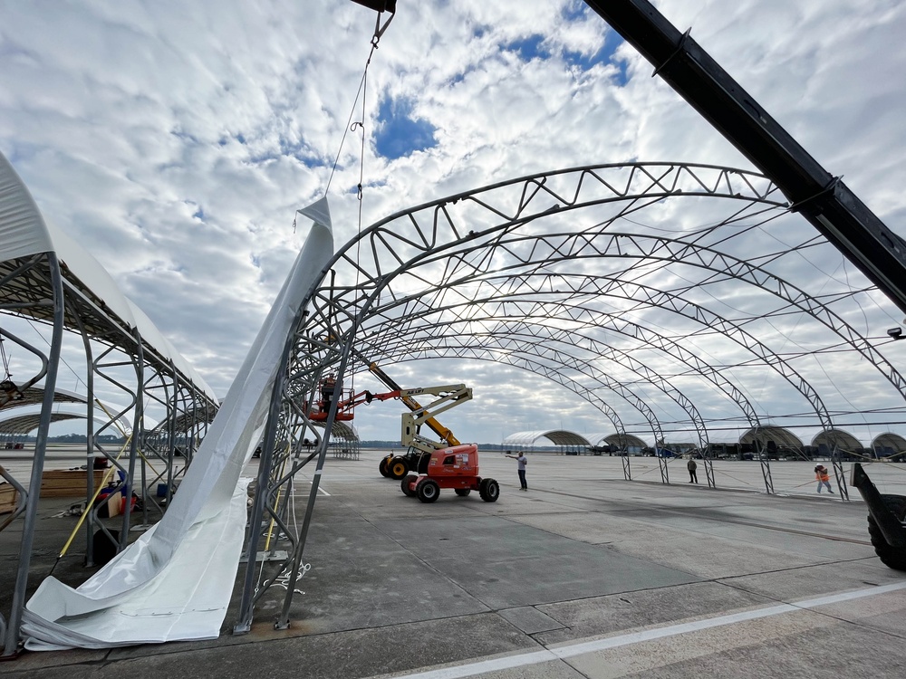 Sunshade renovations to protect Moody A-10s