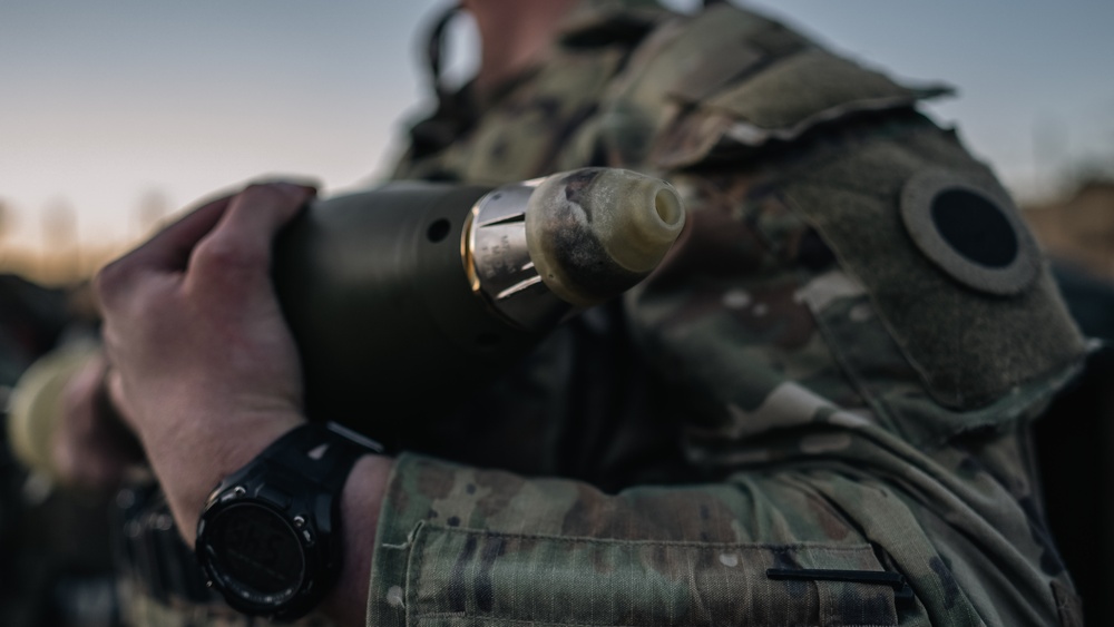 LIGHT 'EM UP! Coalition Forces conduct mortar live-fire exercise