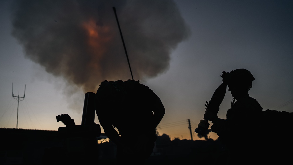 LIGHT 'EM UP! Coalition Forces conduct mortar live-fire exercise