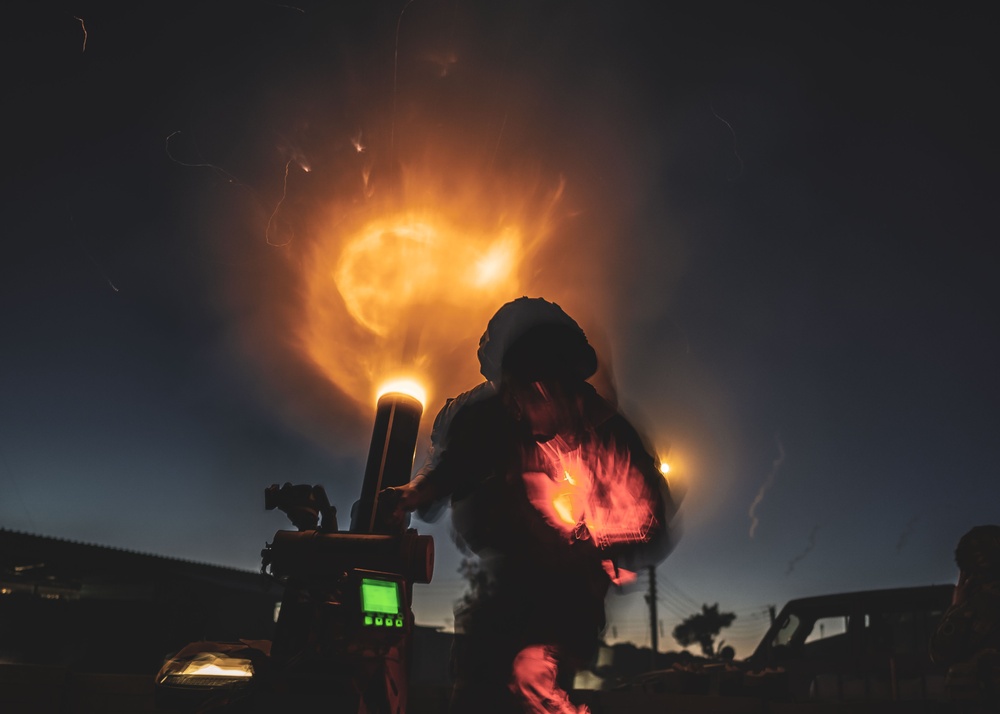 LIGHT 'EM UP! Coalition Forces conduct mortar live-fire exercise