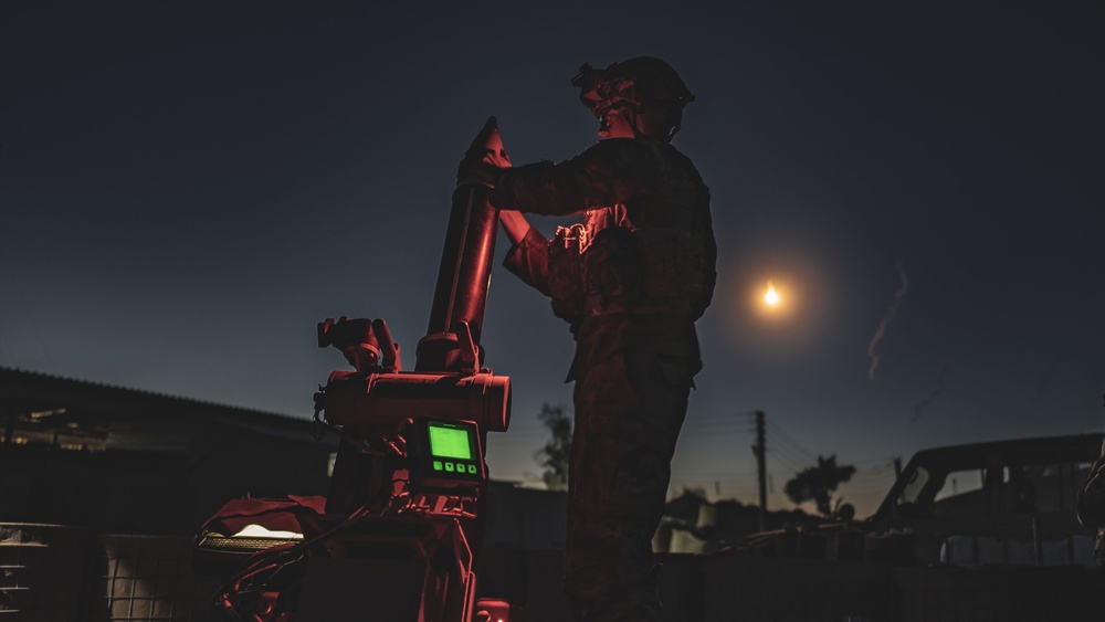 LIGHT 'EM UP! Coalition Forces conduct mortar live-fire exercise