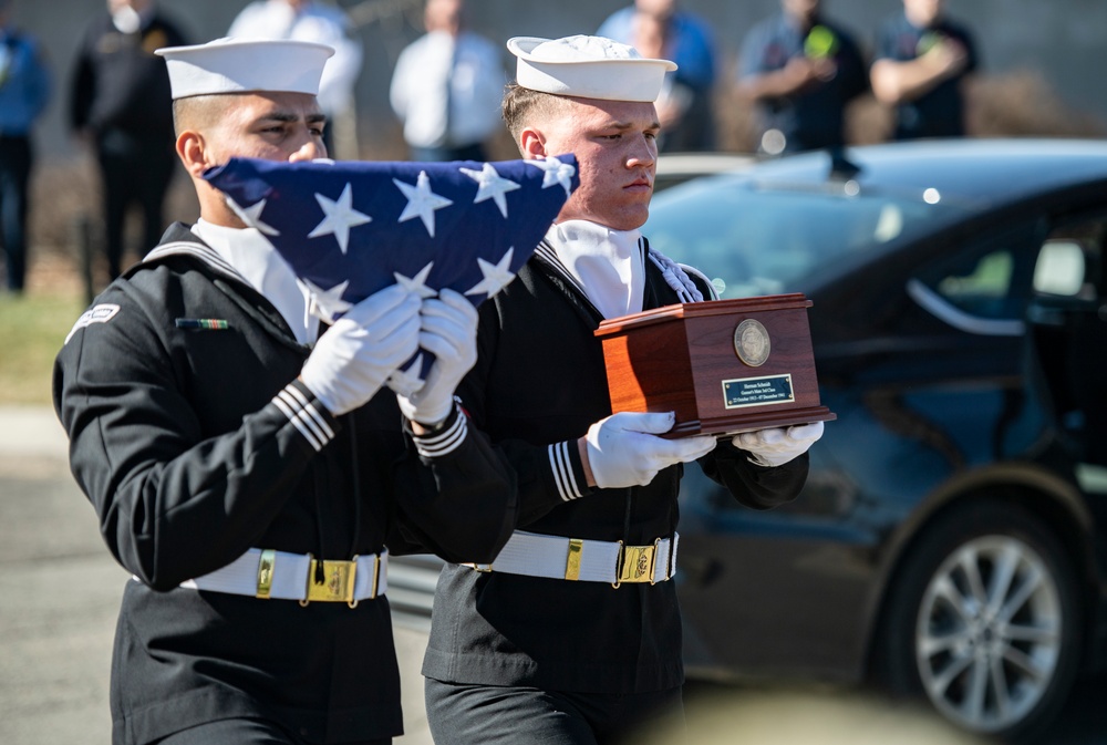 Military Funeral Honors Were Held for U.S. Navy Gunner’s Mate 3rd Class Herman Schmidt in Section 70