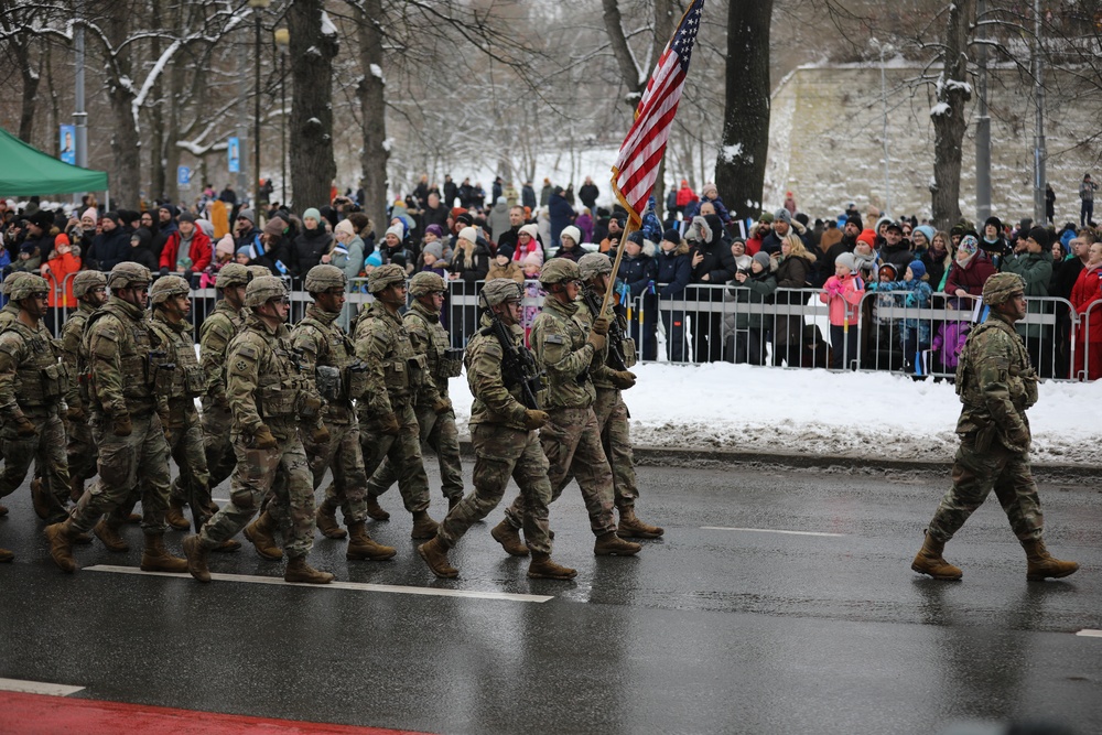 U.S. Army marches in Estonian Independence Day