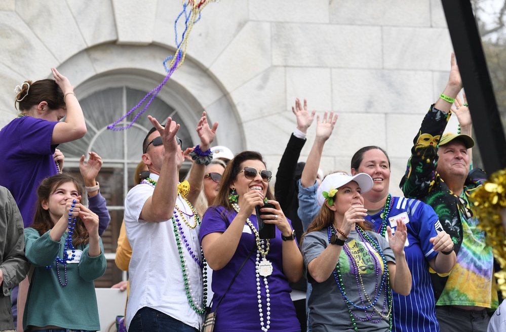 Keesler leadership attends Mardi Gras parade