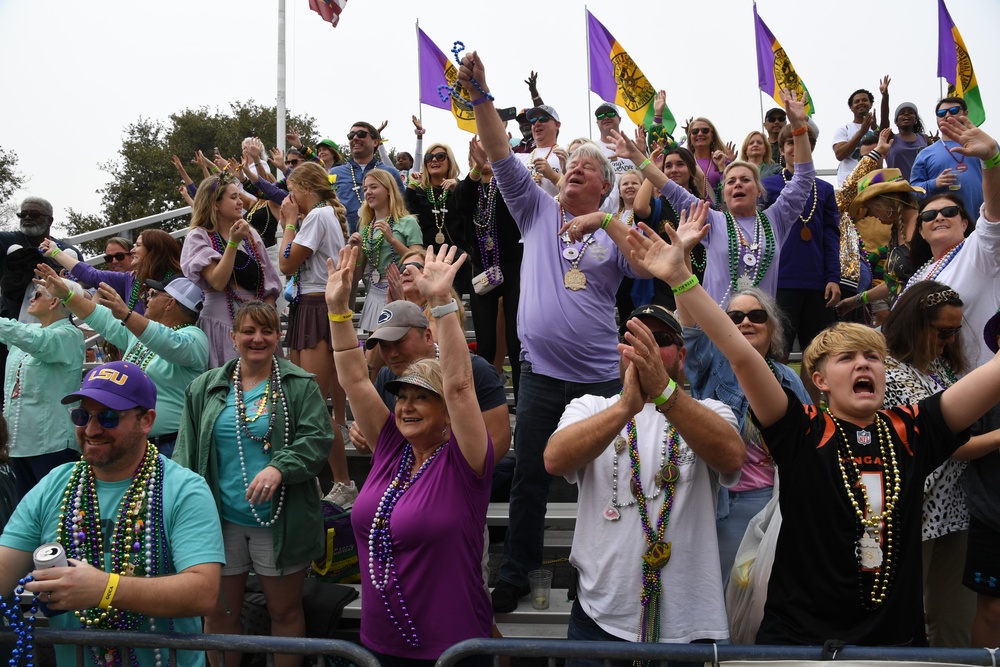 Keesler leadership attends Mardi Gras parade