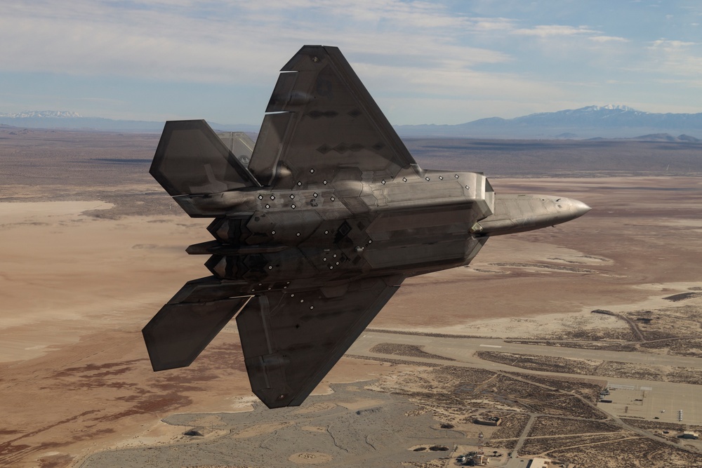 F-22 Raptors conduct test mission over Pacific Ocean