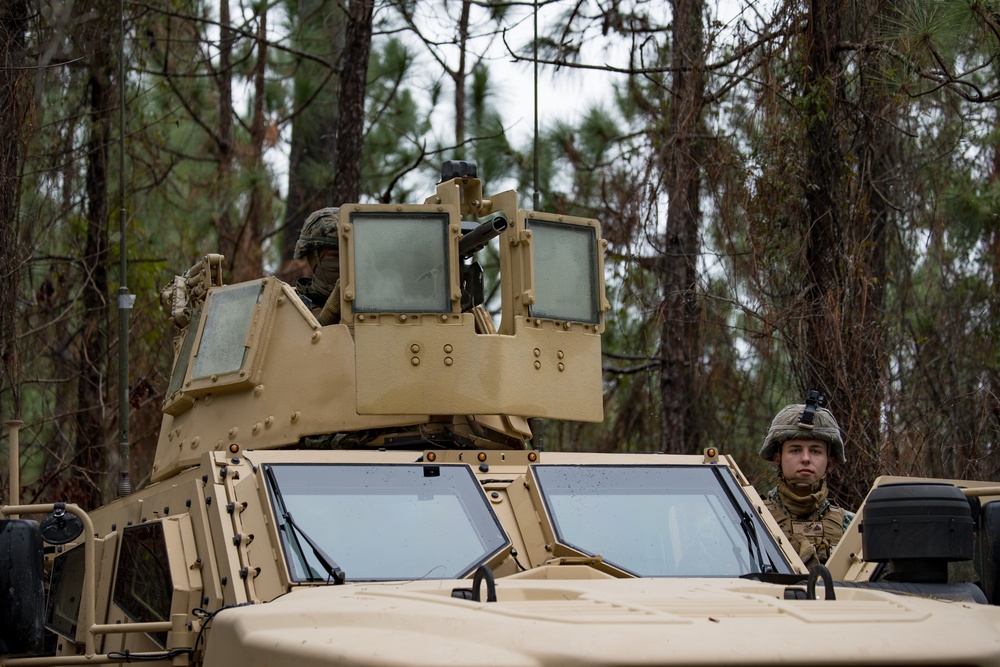 HIMARS set security during Live Fire Raid