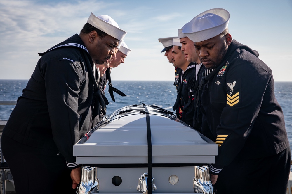 USS Arlington conducts burial-at-sea