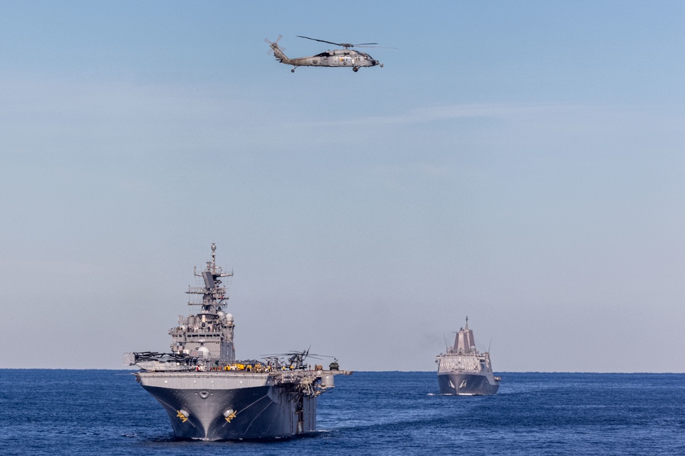 U.S. Marines and Sailors conduct a Strait Transit Exercise