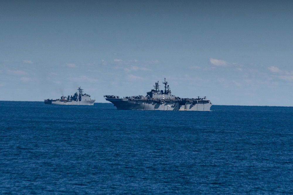 U.S. Marines and Sailors conduct a Strait Transit Exercise