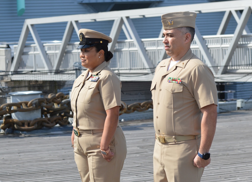 Hampton Roads Naval Museum hosts a re-enlistment ceremony aboard Battleship Wisconsin