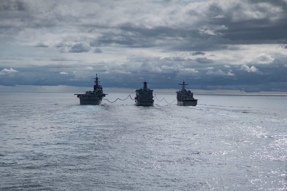 Bataan Amphibious Ready Group replenishment at-sea during PMINT