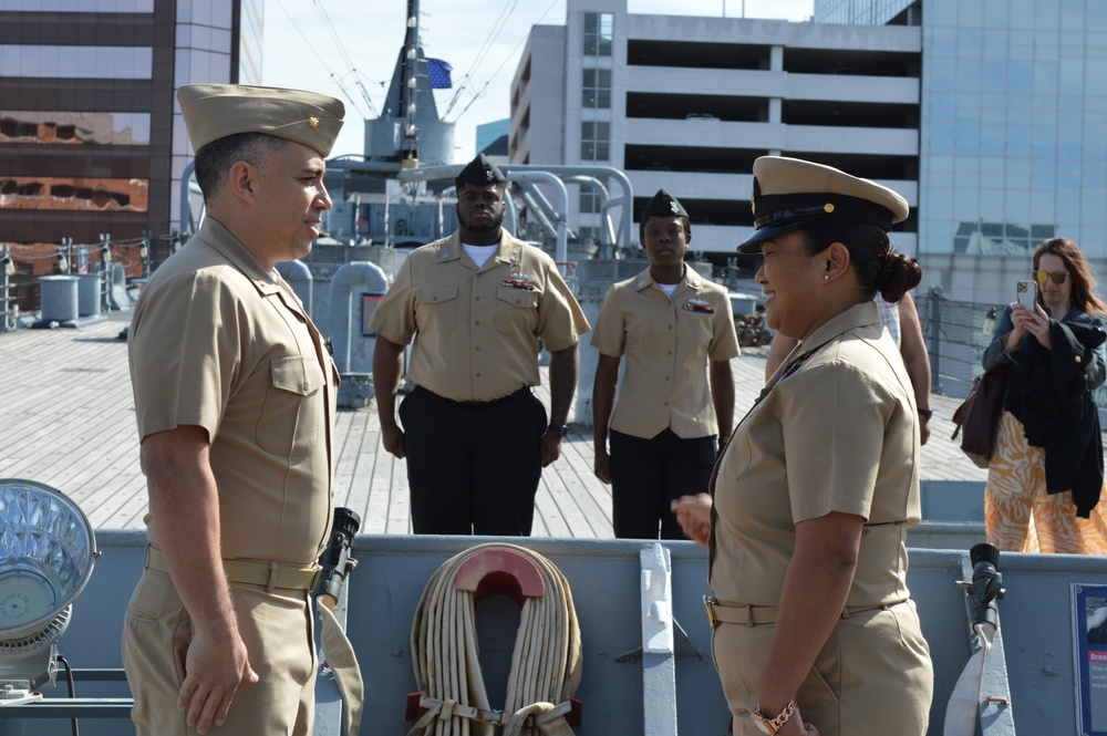 Hampton Roads Naval Museum hosts a re-enlistment ceremony aboard Battleship Wisconsin