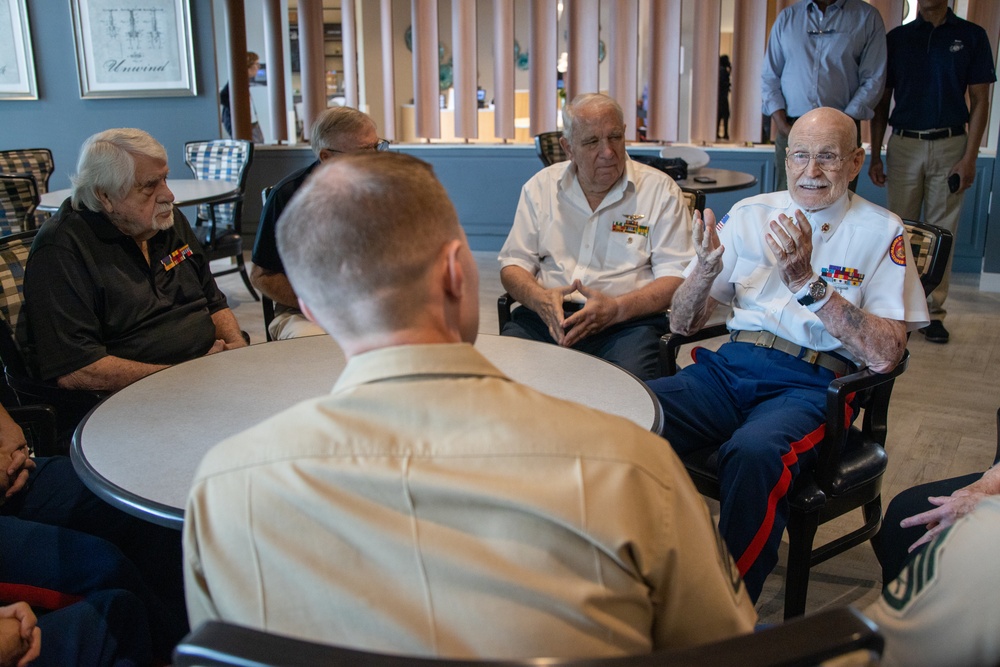 U.S. Marines with Recruiting Station Fort Lauderdale honor Marine veterans at Iwo Jima Luncheon