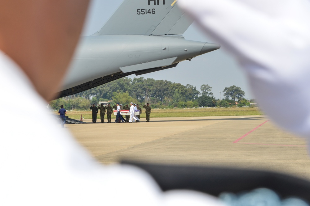 DPAA Personnel Conduct Repatriation Ceremony in LPDR