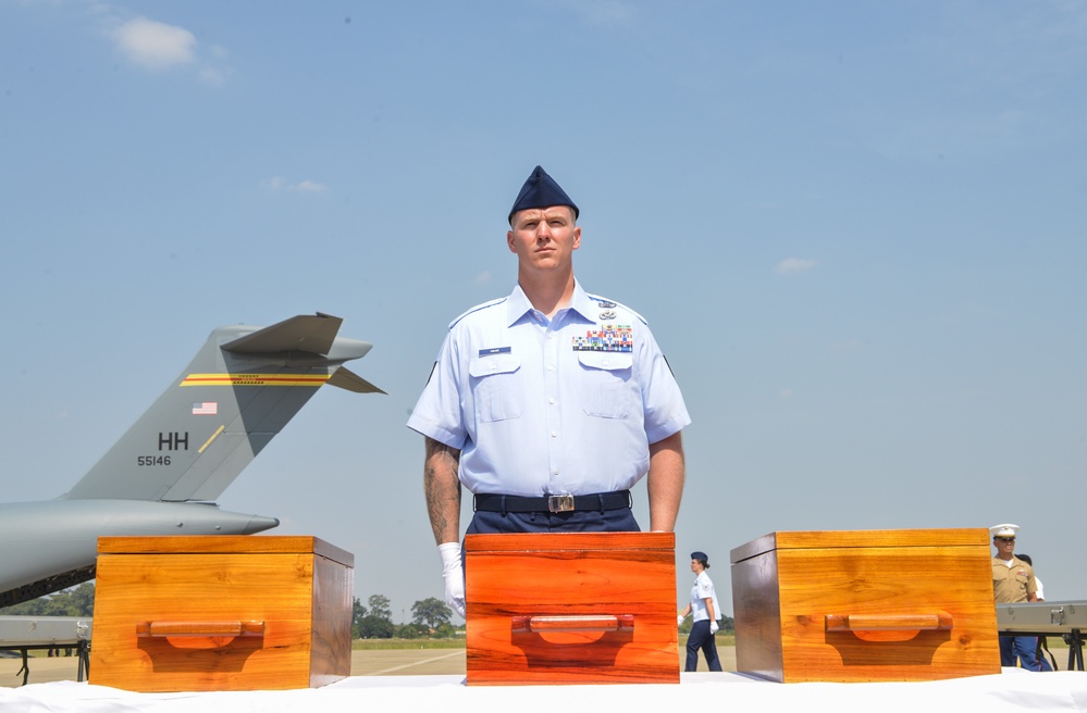 DPAA Personnel Conduct Repatriation Ceremony in LPDR