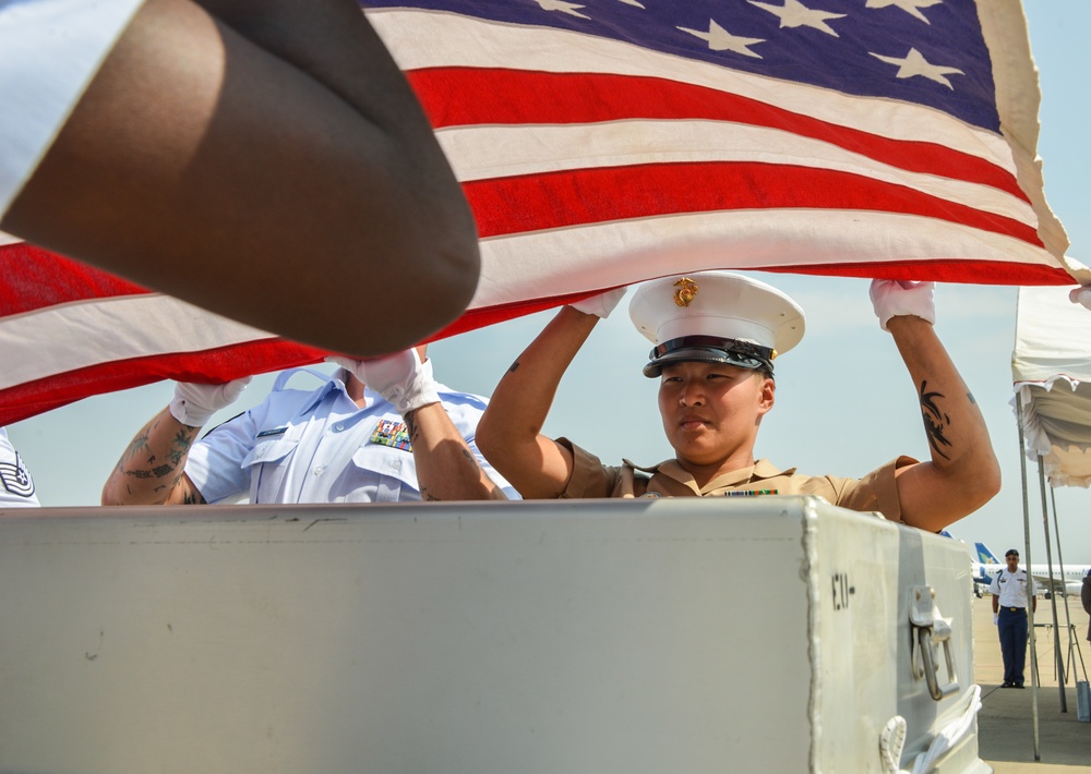 DPAA Personnel Conduct Repatriation Ceremony in LPDR