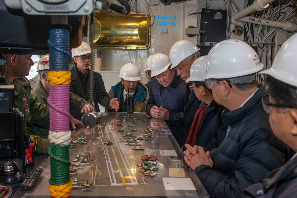 USS Ronald Reagan (CVN 76) Sailors host tour for members of Japanese Diet