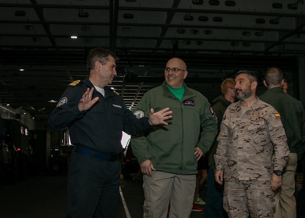 Carrier Strike Group (CSG) 10 Visits Spanish Navy Ship ESPS Juan Carlos 1 (LHD 61)