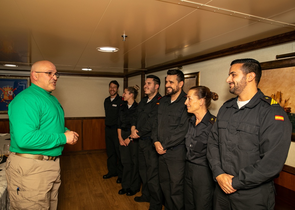 Carrier Strike Group (CSG) 10 Visits Spanish Navy Ship ESPS Juan Carlos 1 (LHD 61)