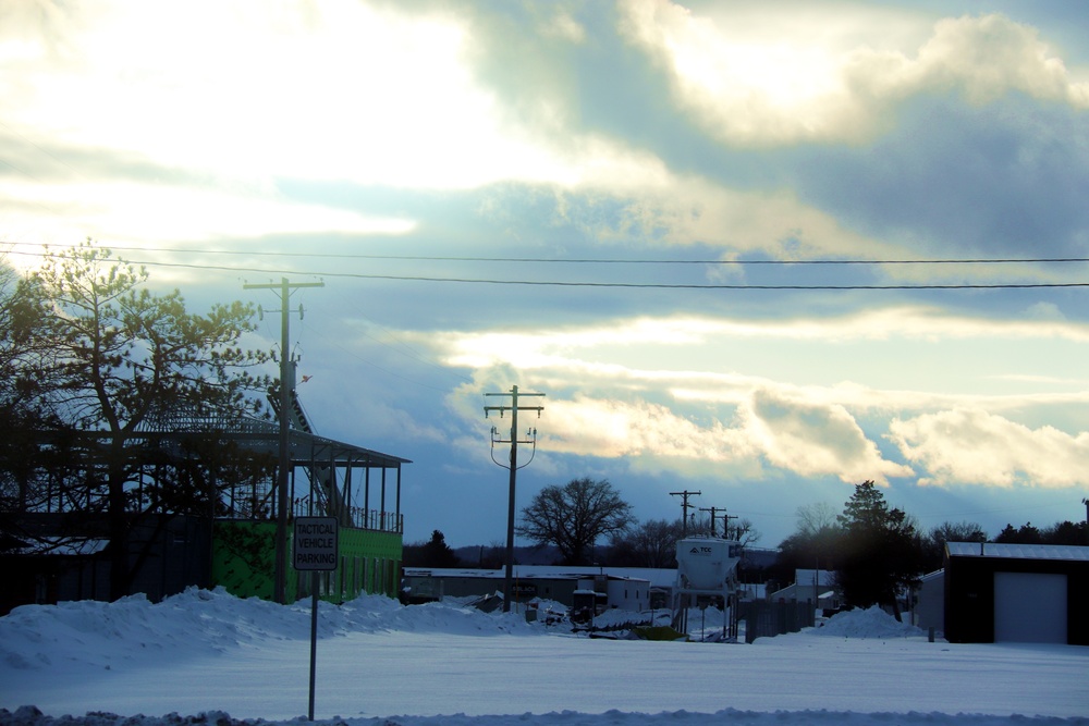 Sun sets on another day of brigade headquarters construction at Fort McCoy