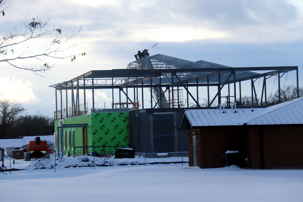 Sun sets on another day of brigade headquarters construction at Fort McCoy