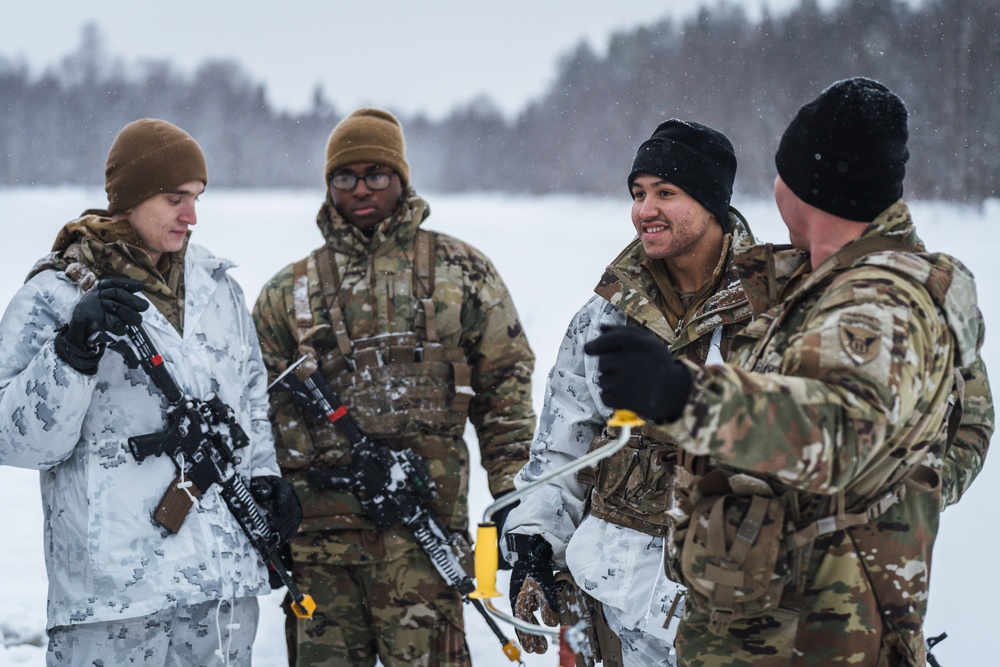 Soldiers conduct Winter Warfare Training during Arctic Forge 2023