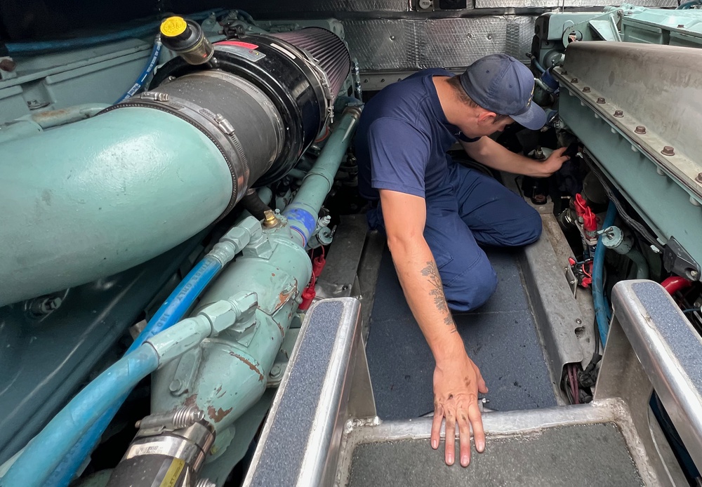 U.S. Coast Guard Station Marathon personnel conduct maintenance