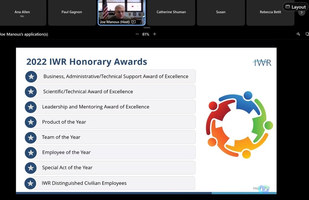 IWR announces top awards during virtual townhall
