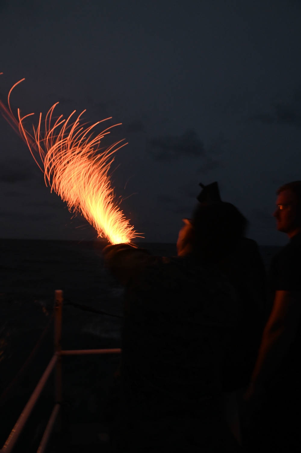USCGC Stone conducts pyrotechnic training underway