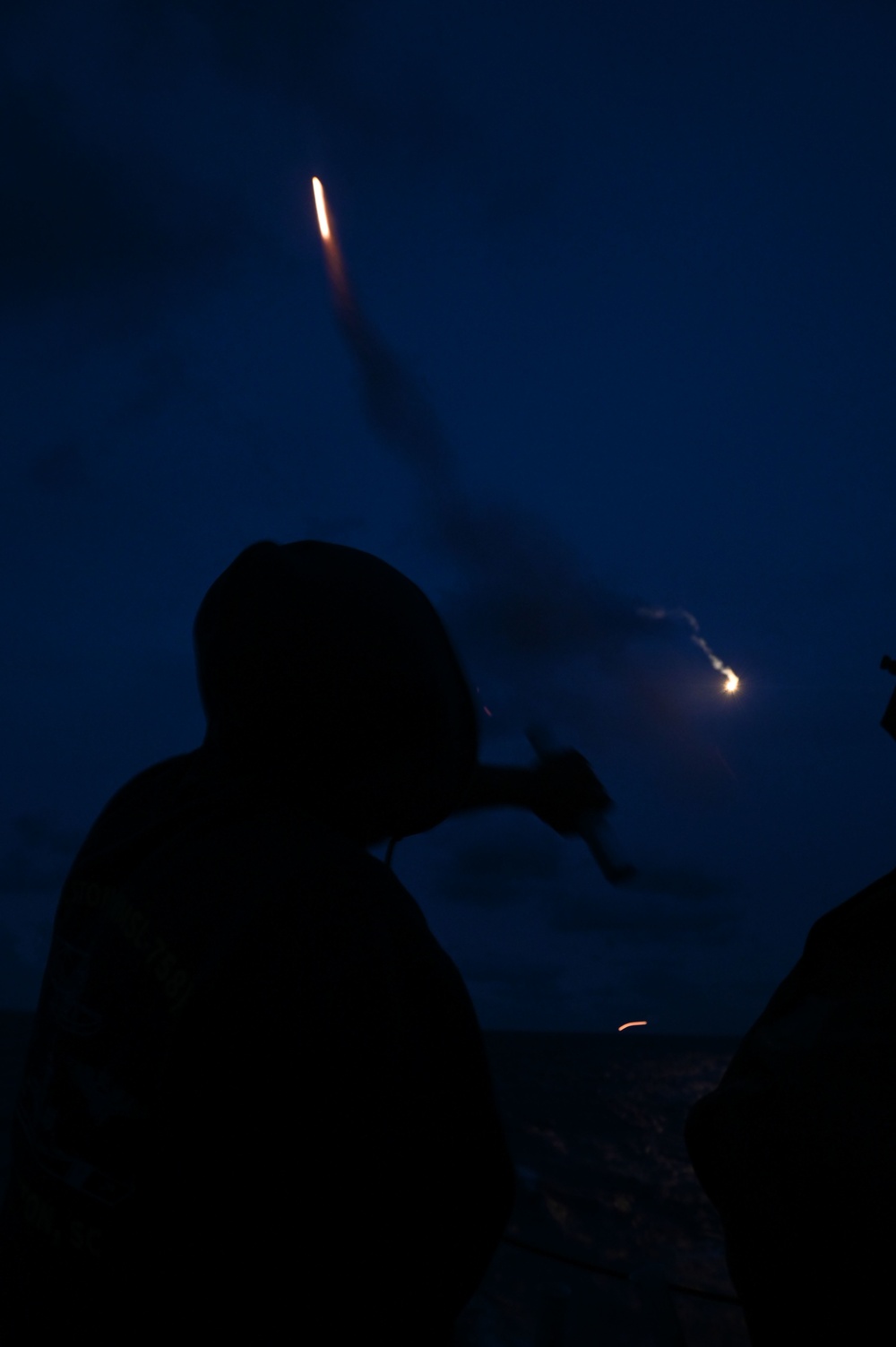 USCGC Stone conducts pyrotechnic training underway