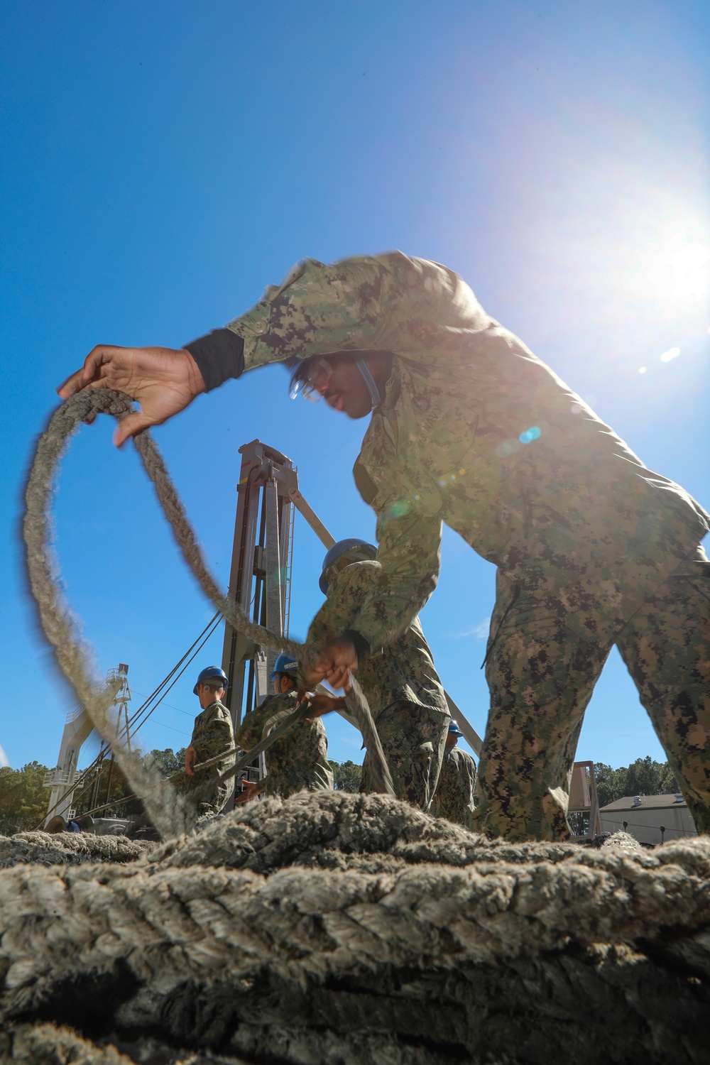 George Washington Sailors Simulate Underway Replenishment