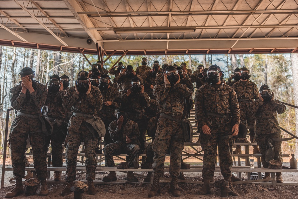 U.S. Marines with 2nd Marine Logistics Group Conduct Gas Chamber Training