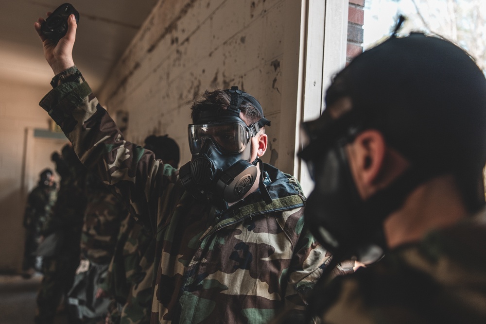 U.S. Marines with 2nd Marine Logistics Group Conduct Gas Chamber Training