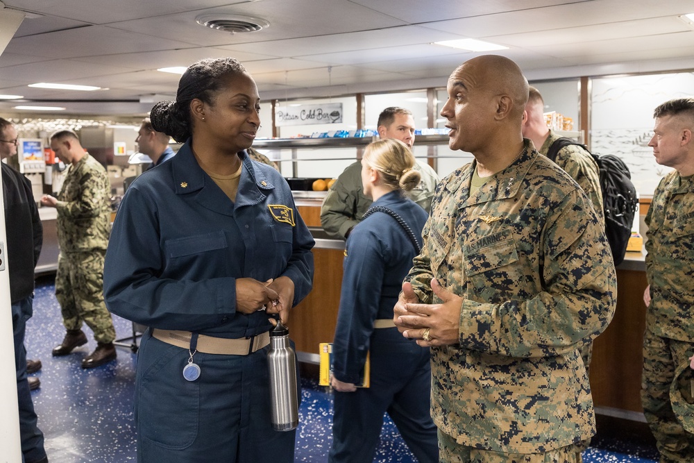 Lt. Gen. Cavanaugh Visits USS Bataan