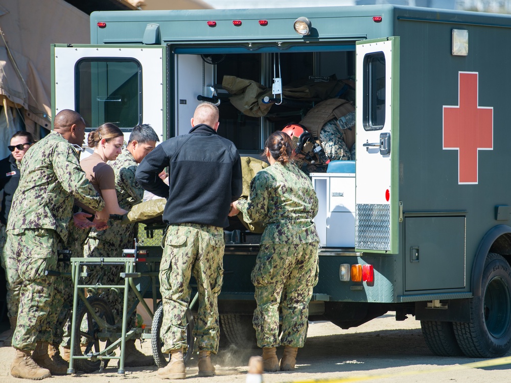 NMRTC San Diego and Expeditionary Medical Facility Bravo Sailors Participate in a Mass Casualty Exercise at Marine Corps Base Camp Pendleton