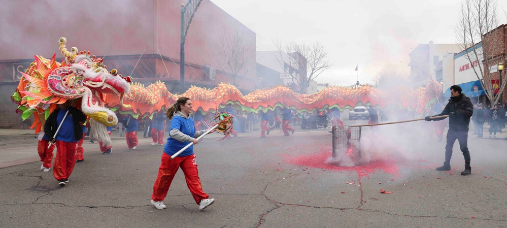 Beale AFB airmen participate in 143rd Bok Kai parade