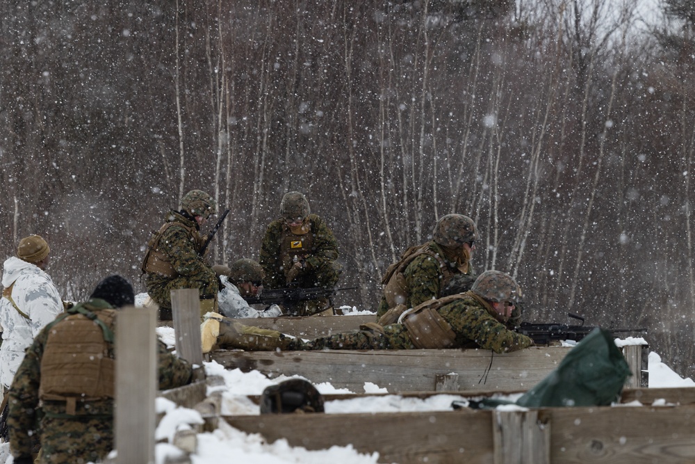 U.S. Marines with 2nd Landing Support Battalion Conduct Live Fire Machine Gun Range in Fort Drum