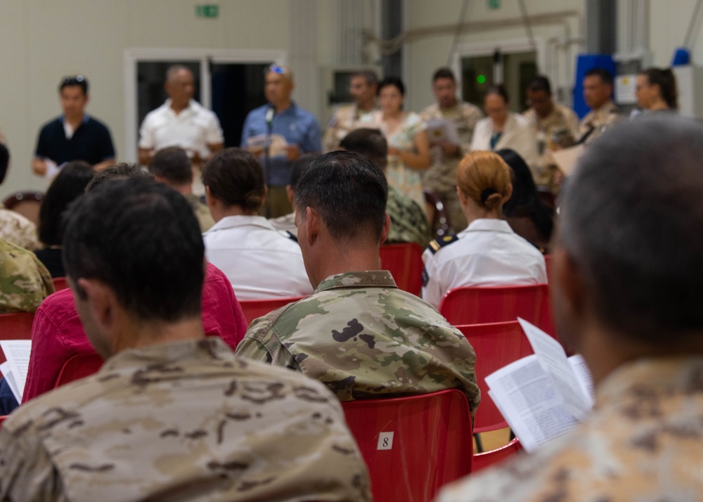 Combined Joint Task Force – Horn of Africa Service Members attend a mass hosted by the Italians