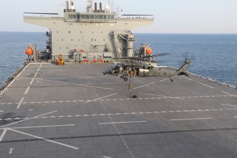 U.S. Navy Ship Supports UAE Pilot Training in Arabian Gulf