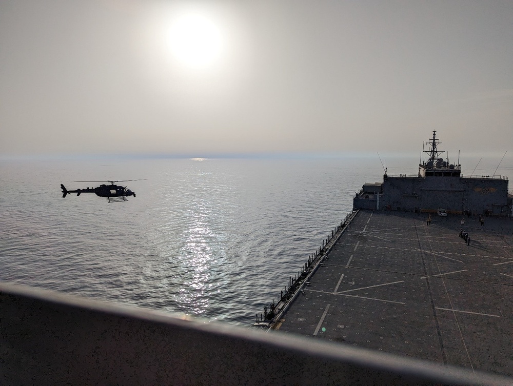 U.S. Navy Ship Supports UAE Pilot Training in Arabian Gulf